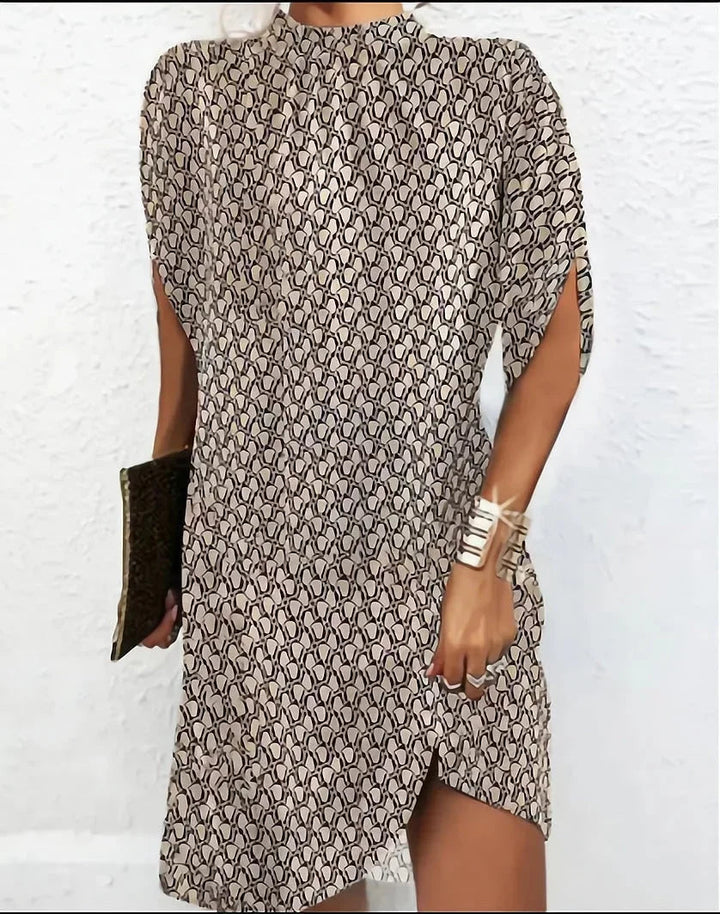 Womens Casual Mini Dress with Split Sleeve Design