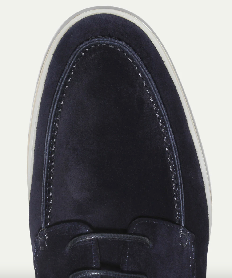 Mens Loafers Suede Upper Cushioned Insole Lace-Up Boat Shoes
