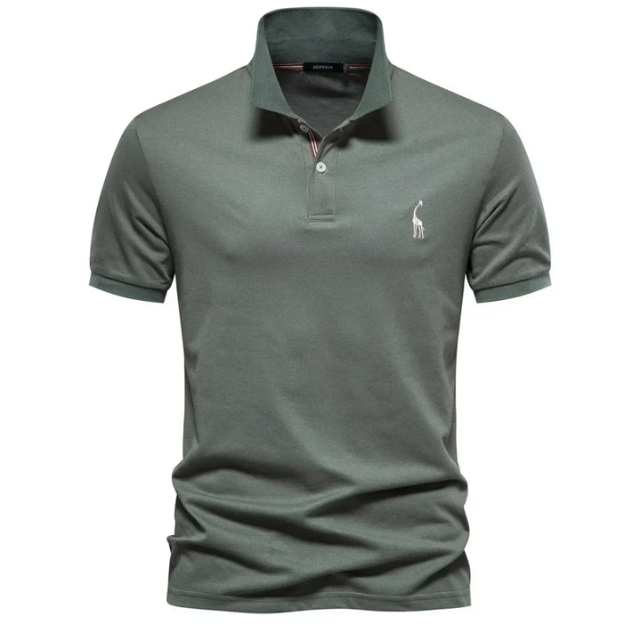Mens Polo Shirt Short Sleeve Button Front
