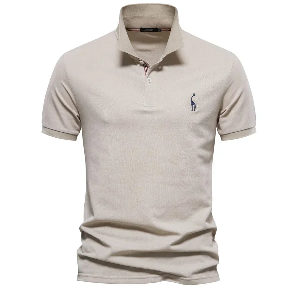 Mens Polo Shirt Short Sleeve Button Front