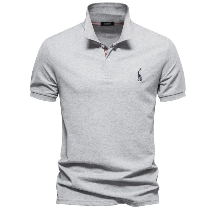 Mens Polo Shirt Short Sleeve Button Front