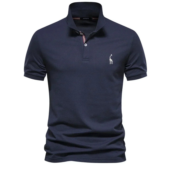 Mens Polo Shirt Short Sleeve Button Front