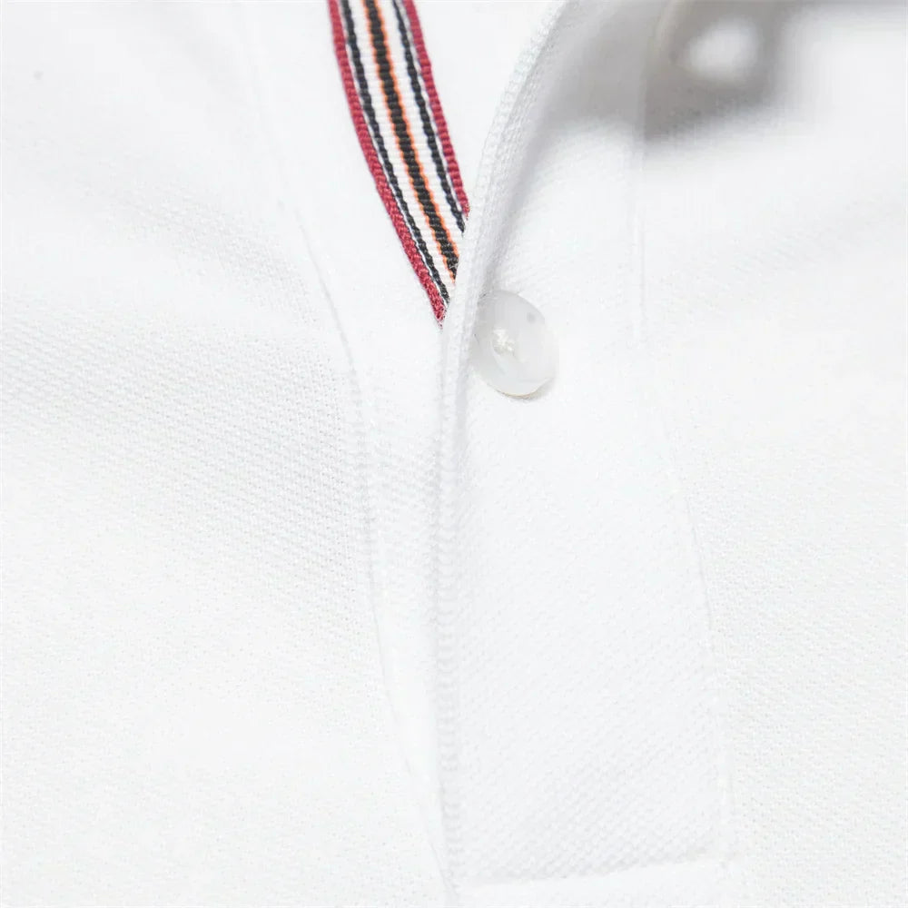 Mens Polo Shirt Short Sleeve Button Front