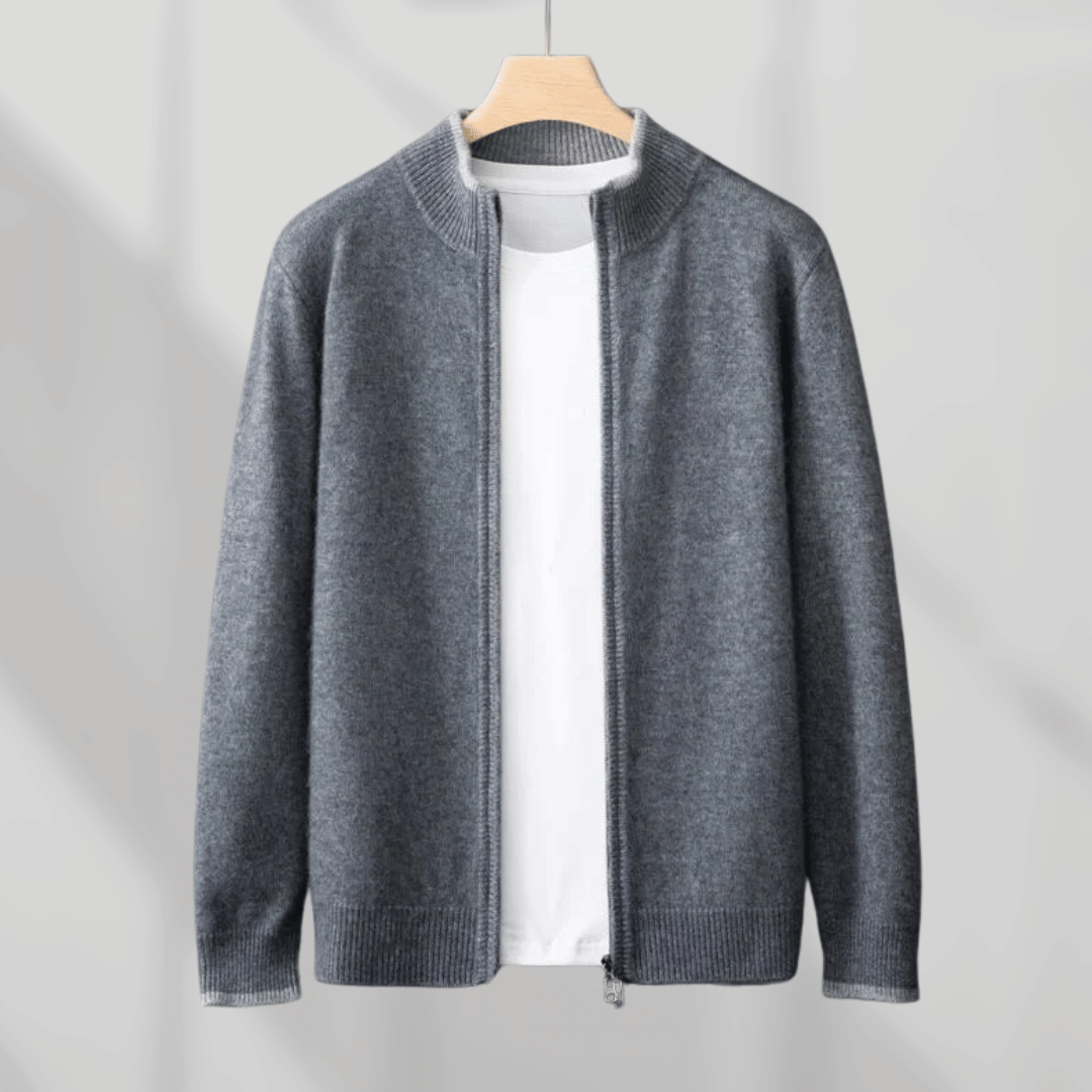 Mens Cashmere Zip Jacket Regular Fit