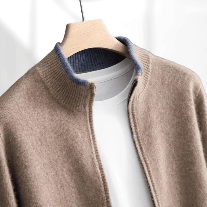 Mens Cashmere Zip Jacket Regular Fit