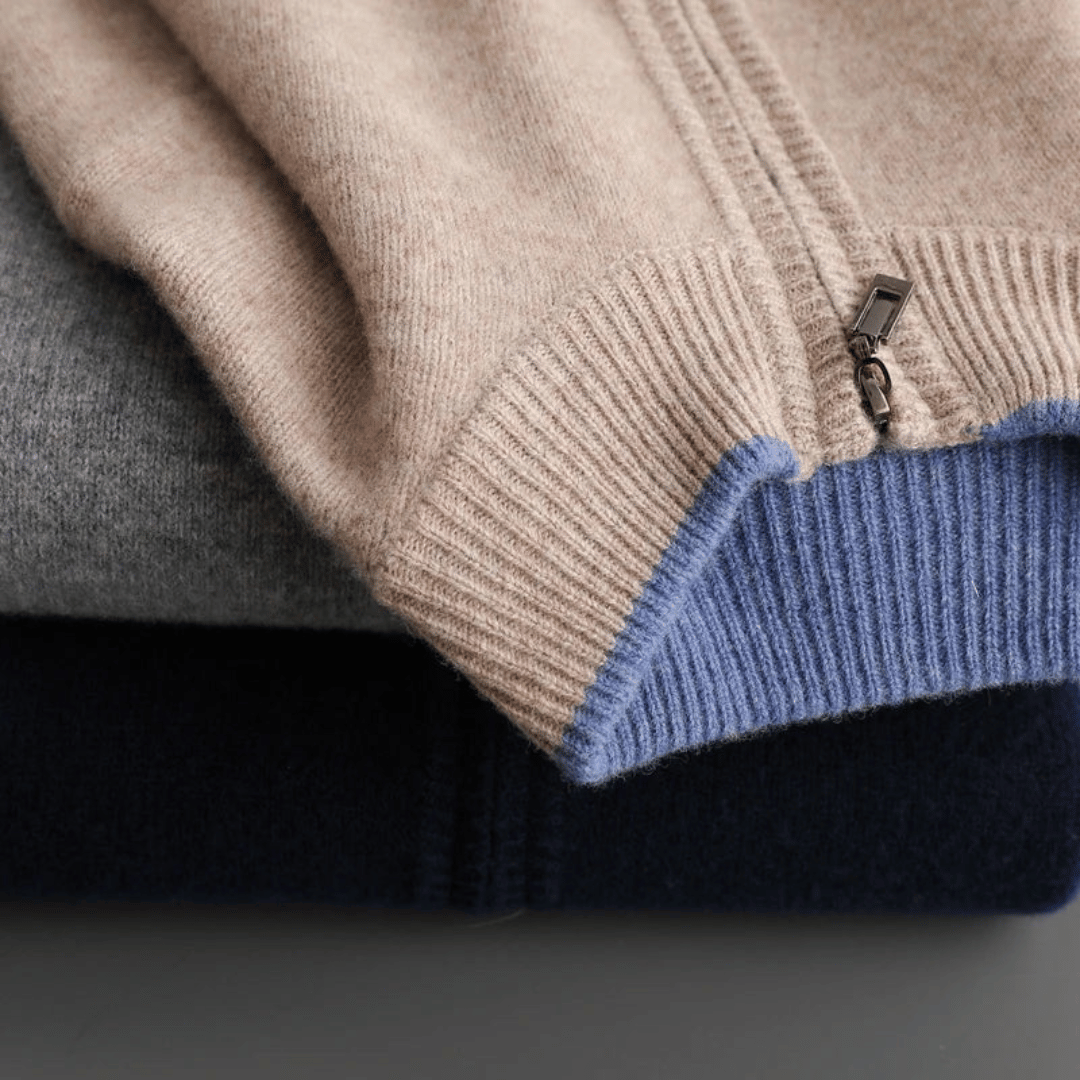 Mens Cashmere Zip Jacket Regular Fit