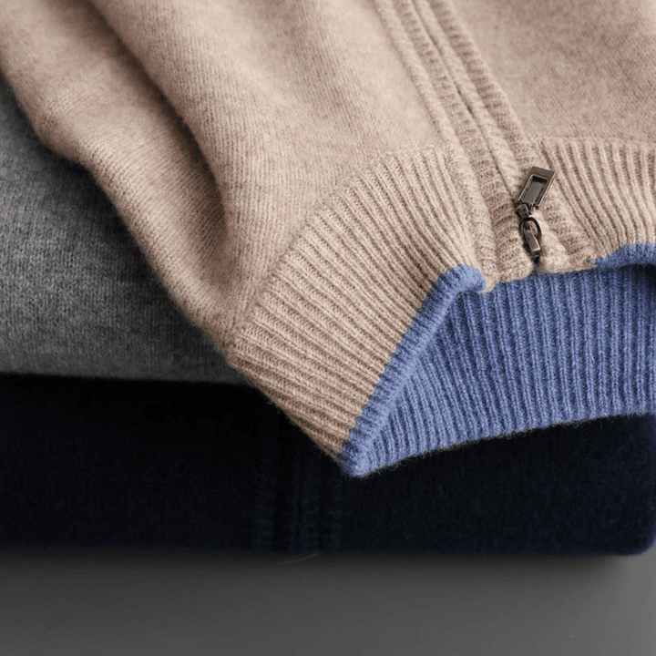 Mens Cashmere Zip Jacket Regular Fit