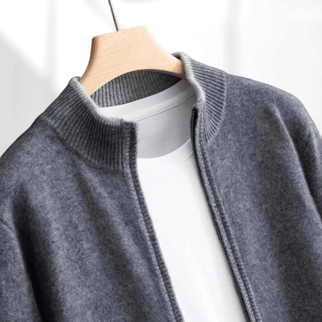 Mens Cashmere Zip Jacket Regular Fit