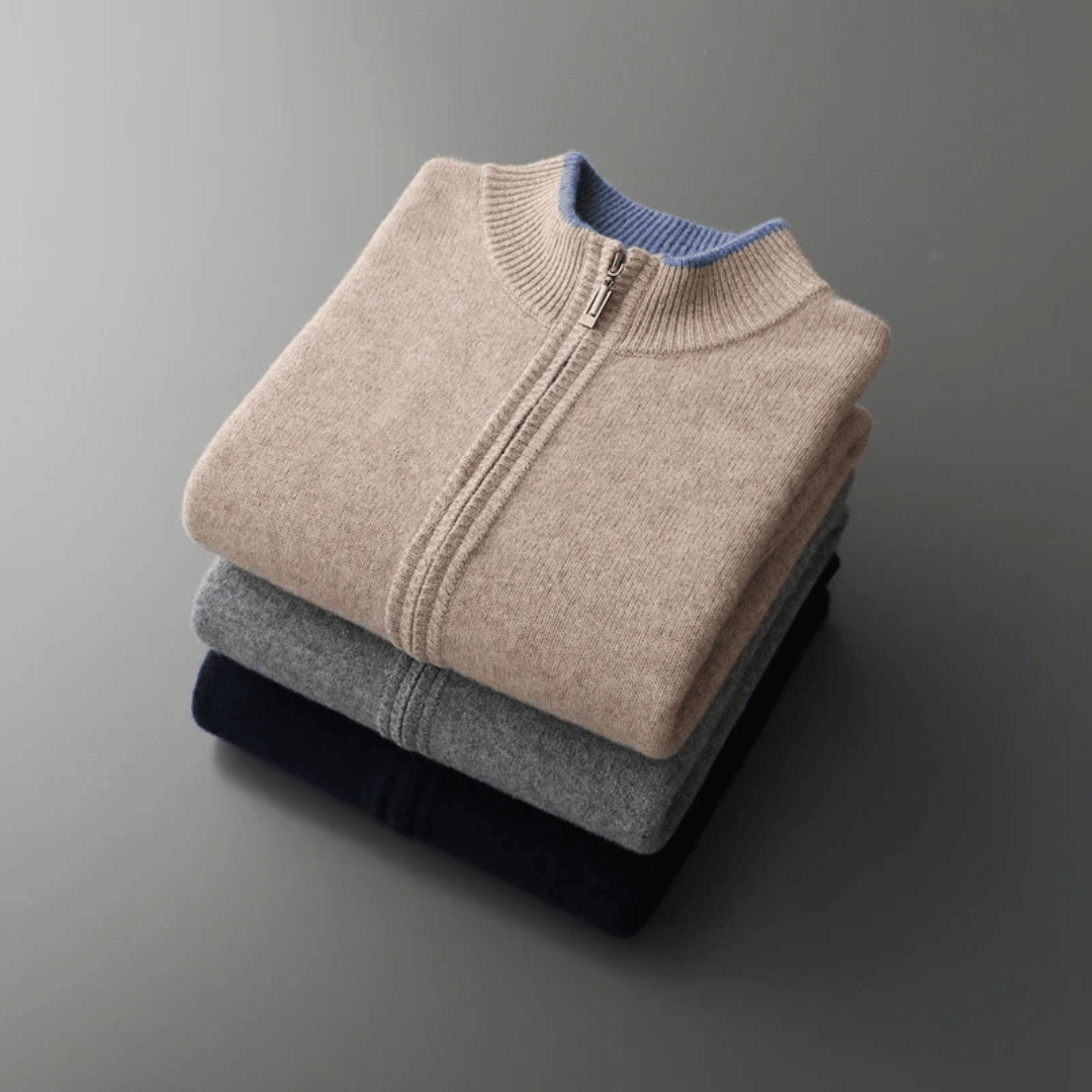 Mens Cashmere Zip Jacket Regular Fit