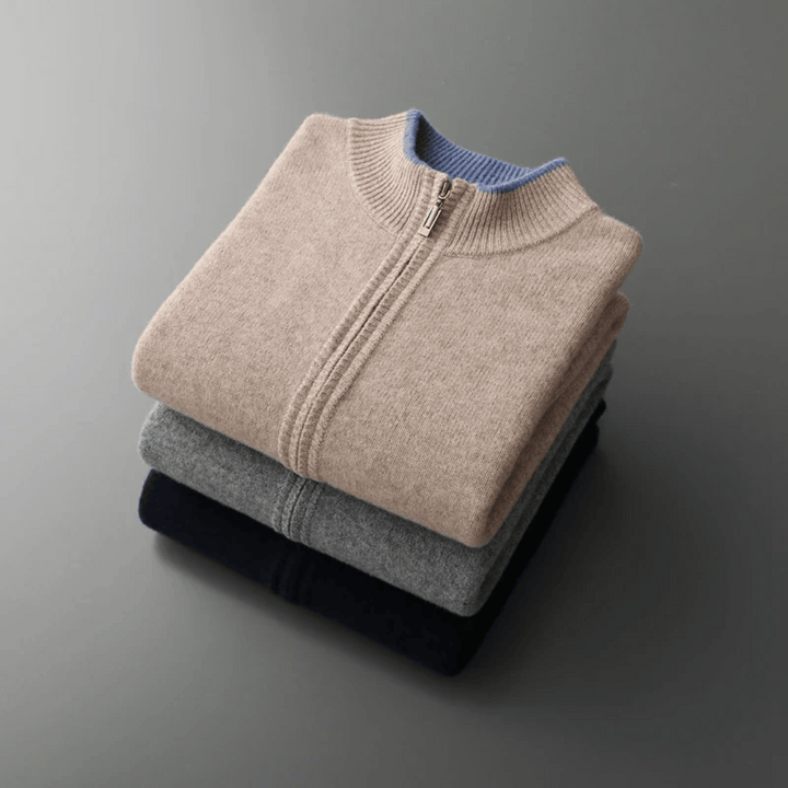 Mens Cashmere Zip Jacket Regular Fit