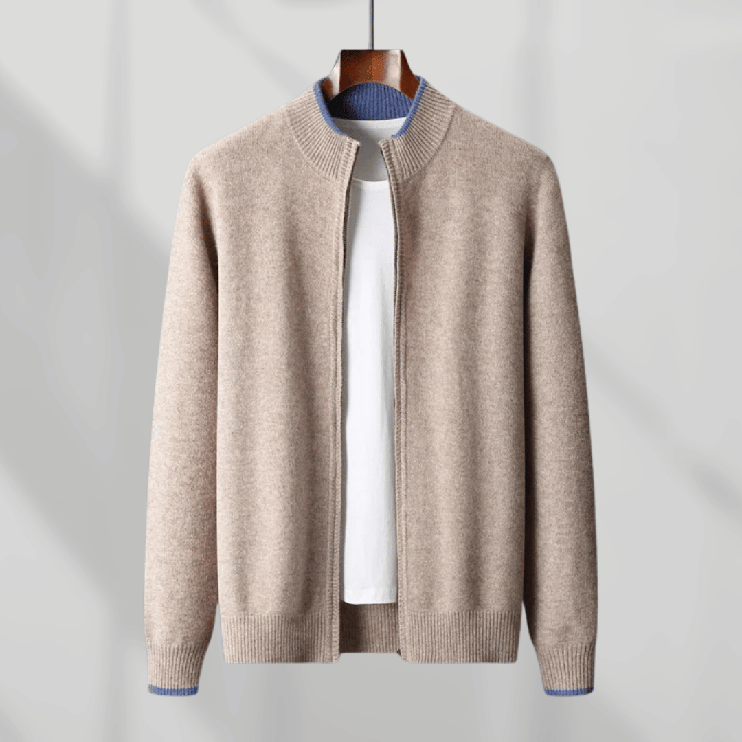 Mens Cashmere Zip Jacket Regular Fit - BritishMode