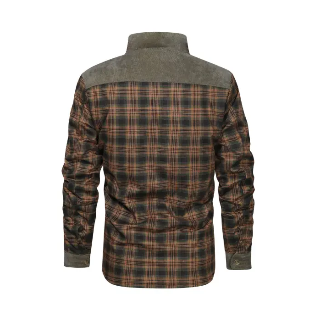 Mens Outdoor Jacket Checked Pattern Regular Fit