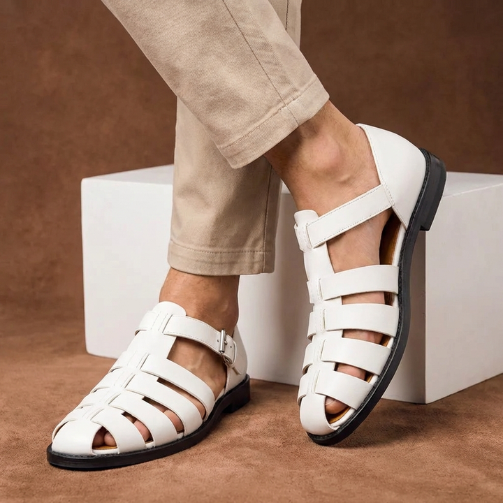 Mens Closed Toe Sandals with Buckle Strap