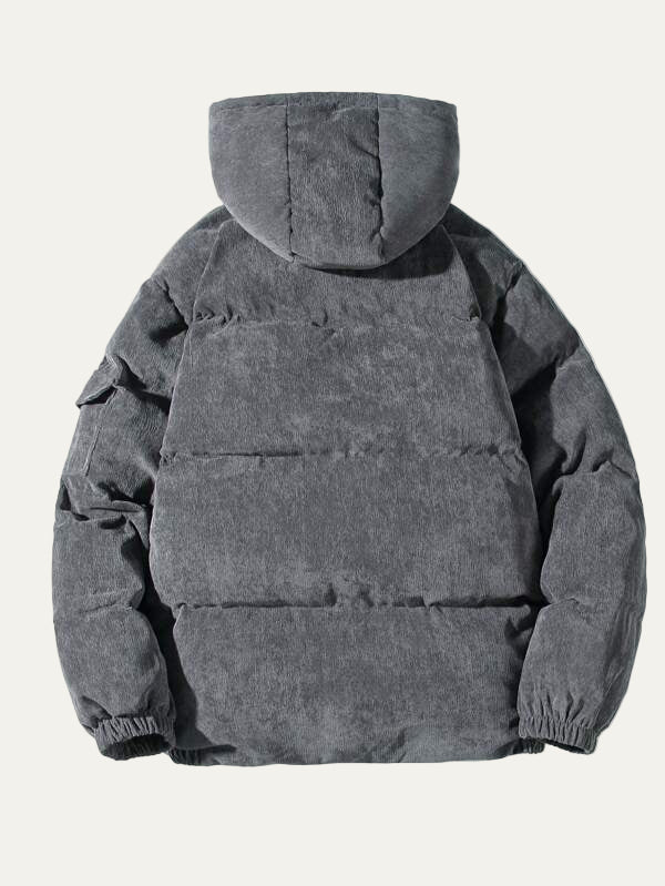 Mens Utility Jacket Technical Hooded with Patch Pockets