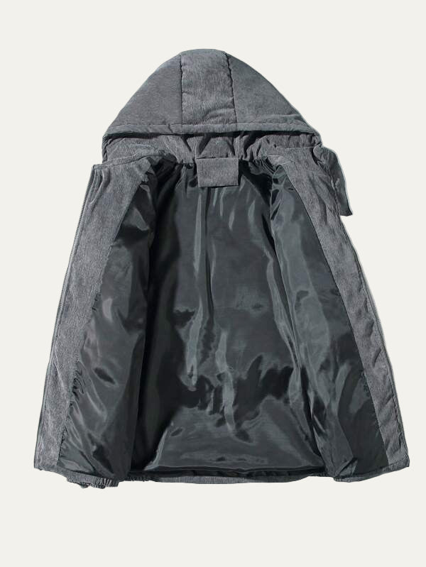 Mens Utility Jacket Technical Hooded with Patch Pockets