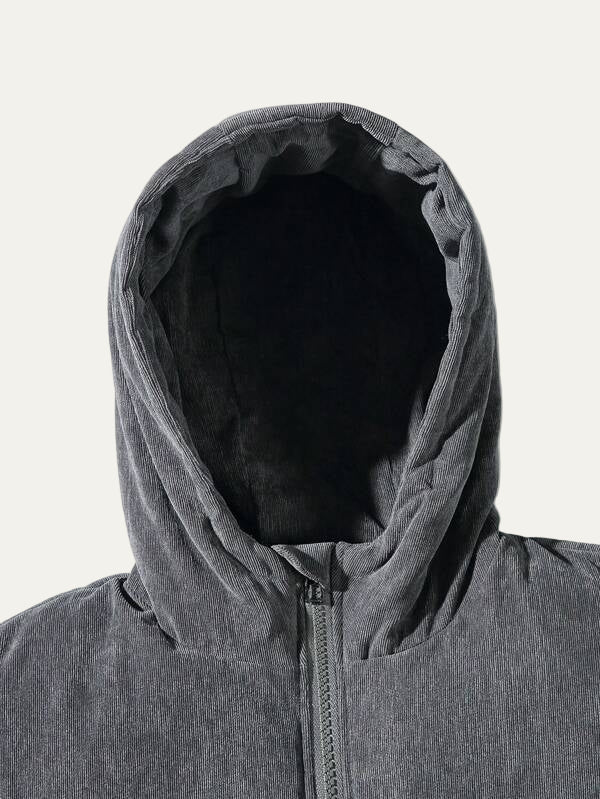 Mens Utility Jacket Technical Hooded with Patch Pockets