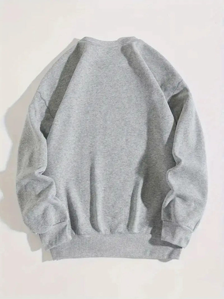 Mens Sweatshirt with Festive Reindeer Print Regular Fit