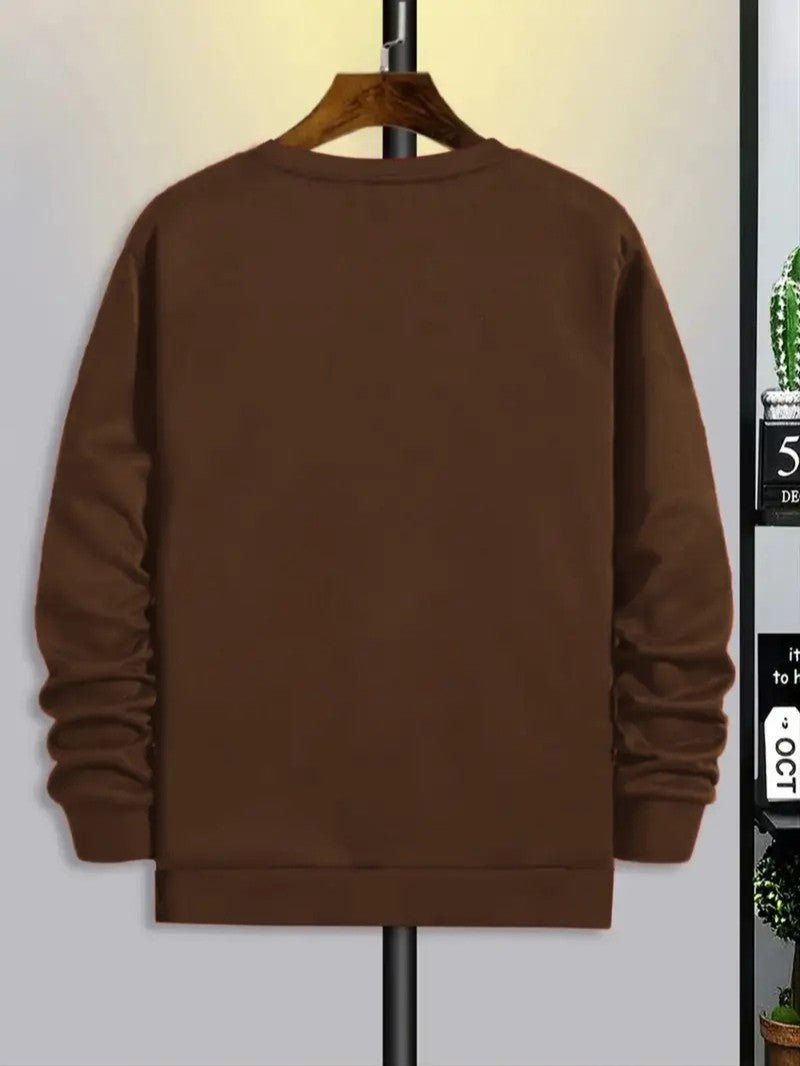 Mens Sweatshirt with Festive Reindeer Print Regular Fit