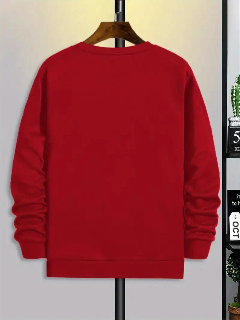 Mens Sweatshirt with Festive Reindeer Print Regular Fit