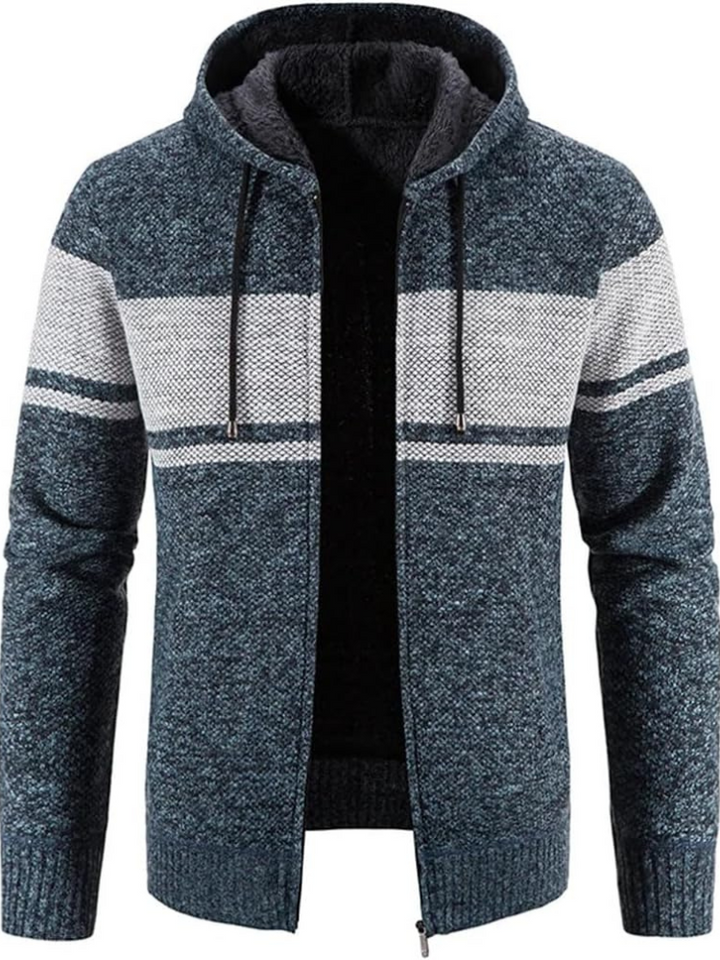 Mens Fleece Jacket with Hood and Drawstring - BritishMode