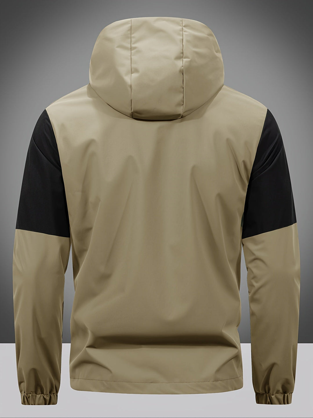 Mens Jacket with Zip Hood and Color Block Design