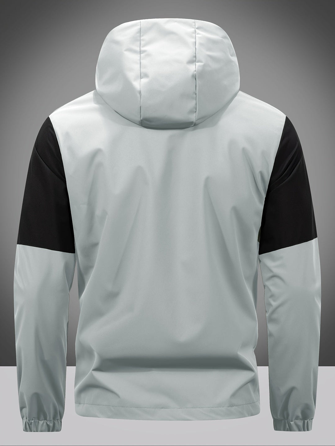 Mens Jacket with Zip Hood and Color Block Design