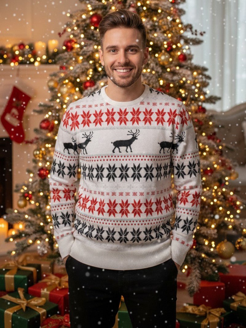 Mens Cable Knit Sweater Crewneck Warm Fit - BritishMode