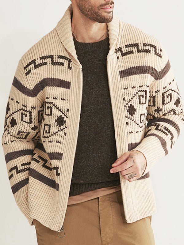 Mens Cardigan Sweater Textured Button Front - BritishMode