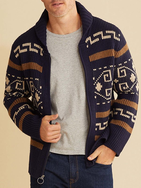 Mens Cardigan Sweater Textured Button Front
