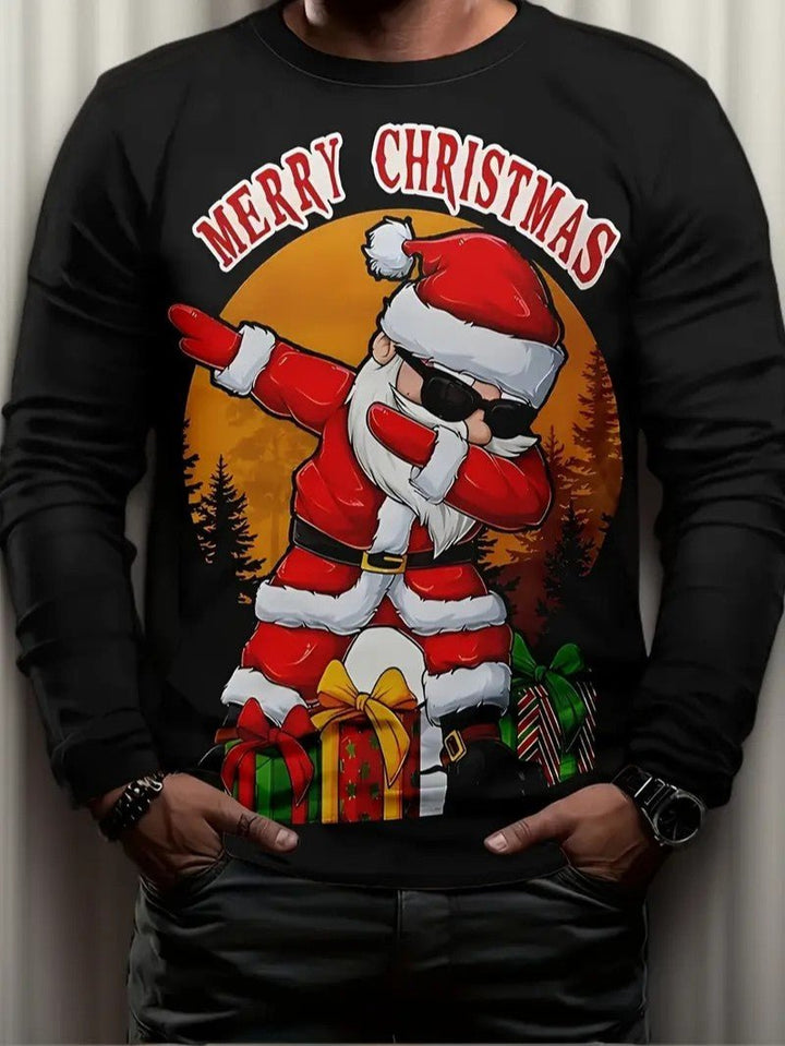 Mens Pullover Sweater with Holiday Pattern