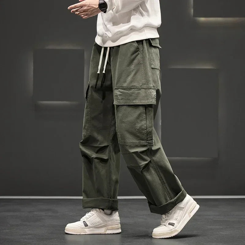 Mens Cargo Pants Wide Leg Casual Pocket - BritishMode