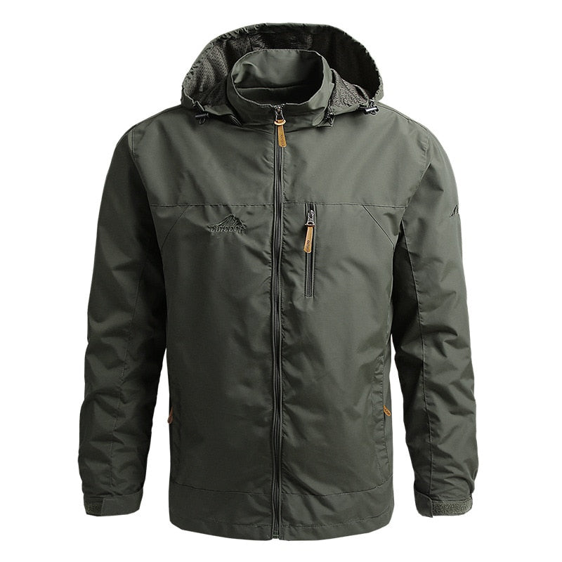 Mens Outdoor Jacket with Hood Lightweight Durable