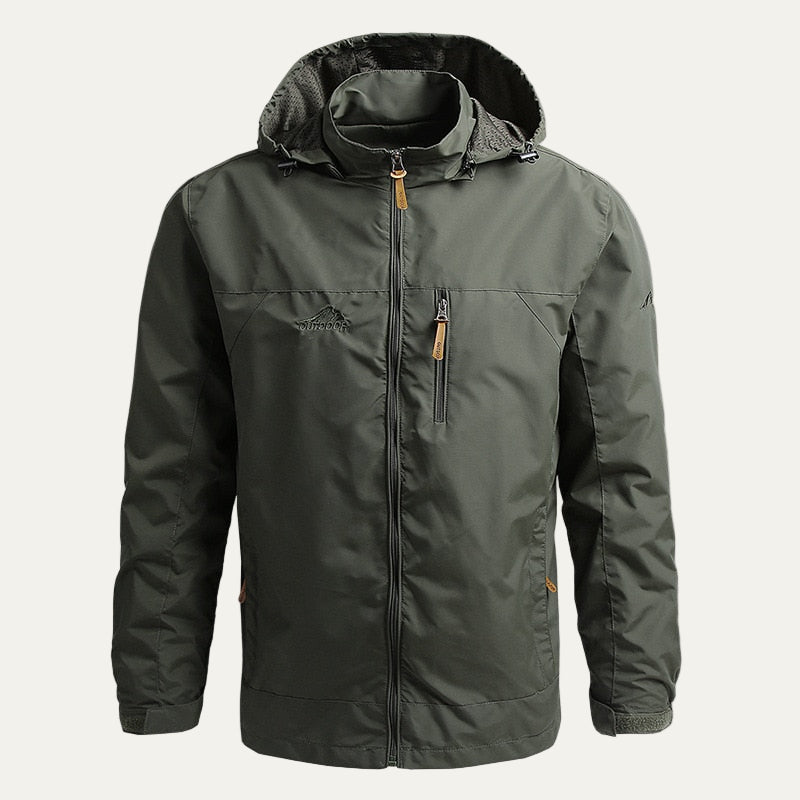 Mens Outdoor Jacket Lightweight Waterproof Hooded