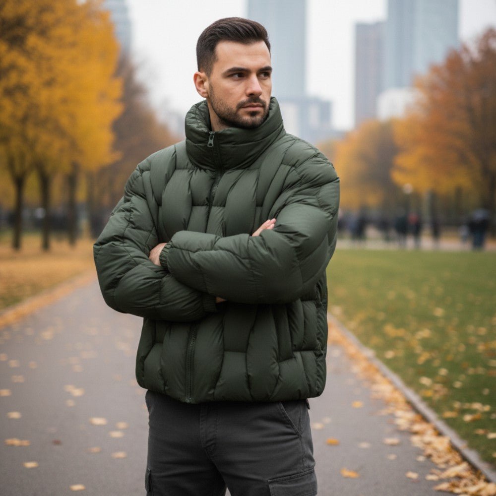 Mens Quilted Puffer Jacket Insulated Lightweight