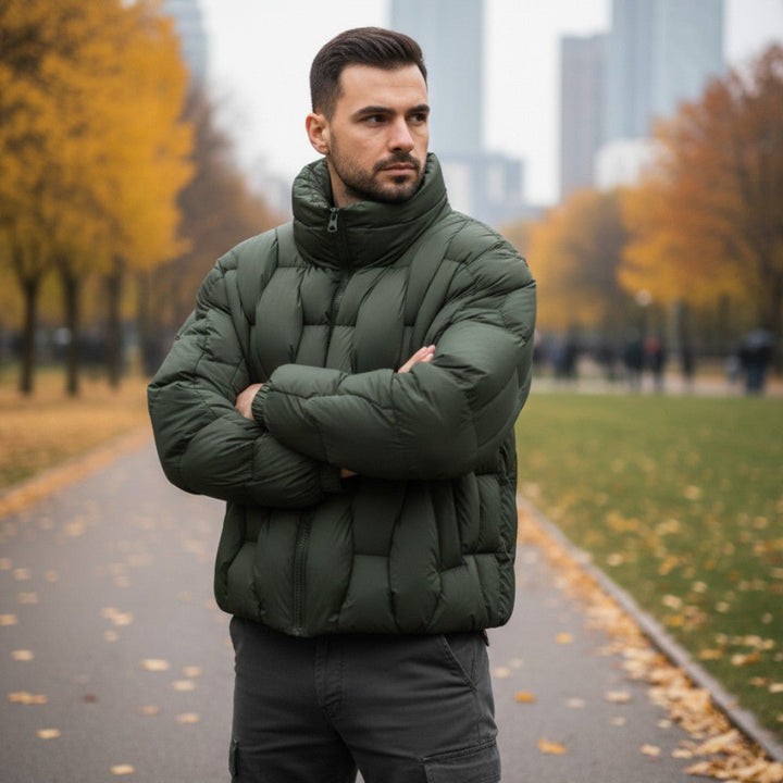 Mens Quilted Puffer Jacket Insulated Lightweight