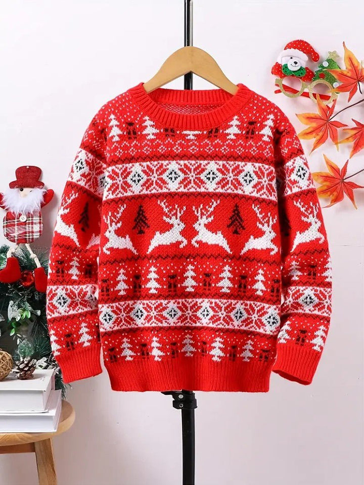 Mens Knit Sweater Reindeer Pattern Crewneck - BritishMode