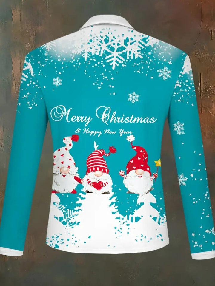 Mens Holiday Shirt with Snowflake Pattern Regular Fit