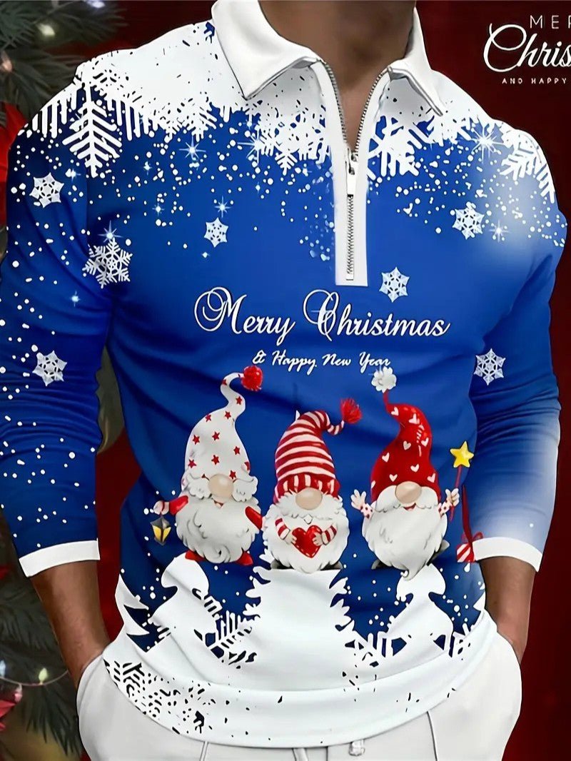 Mens Holiday Shirt with Snowflake Pattern Regular Fit