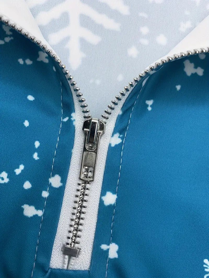 Mens Holiday Shirt with Snowflake Pattern Regular Fit