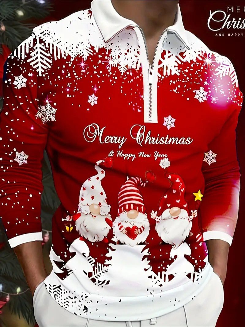 Mens Holiday Shirt with Snowflake Pattern Regular Fit