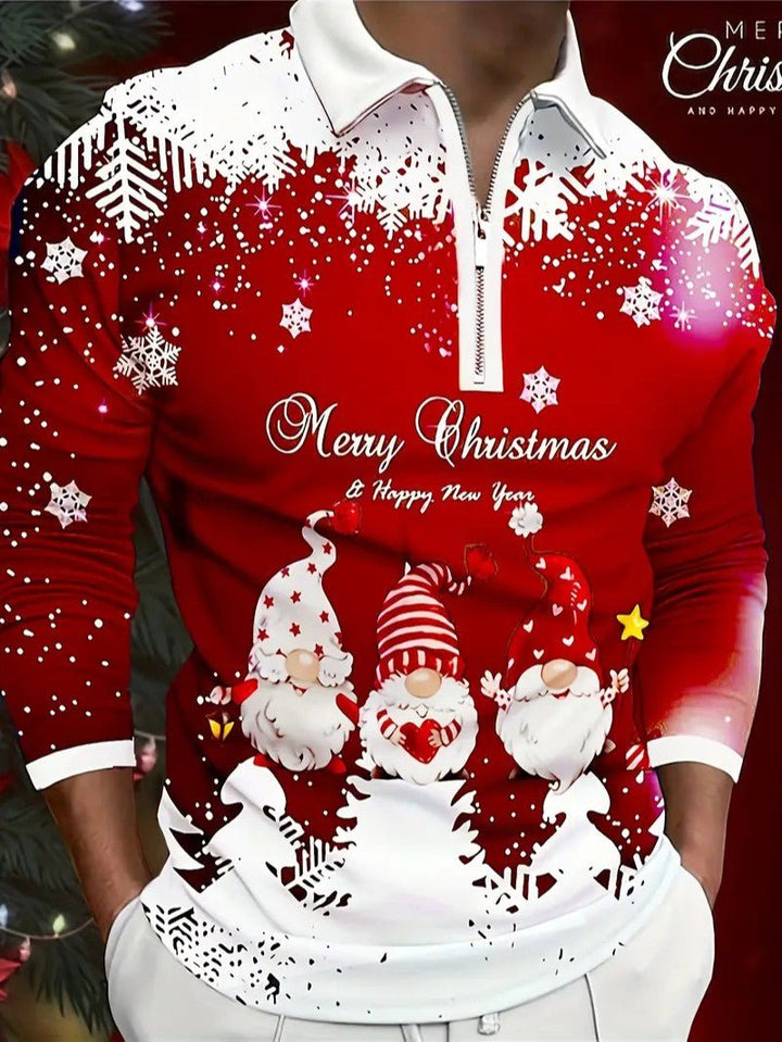 Mens Holiday Shirt with Snowflake Pattern Regular Fit