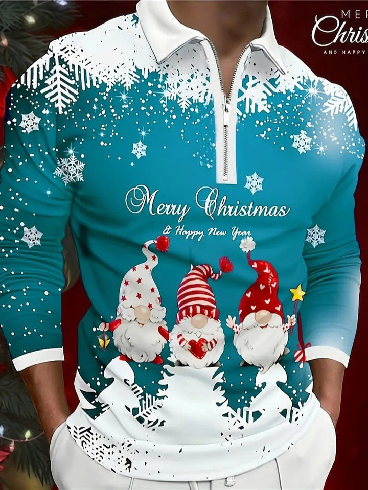 Mens Holiday Shirt with Snowflake Pattern Regular Fit