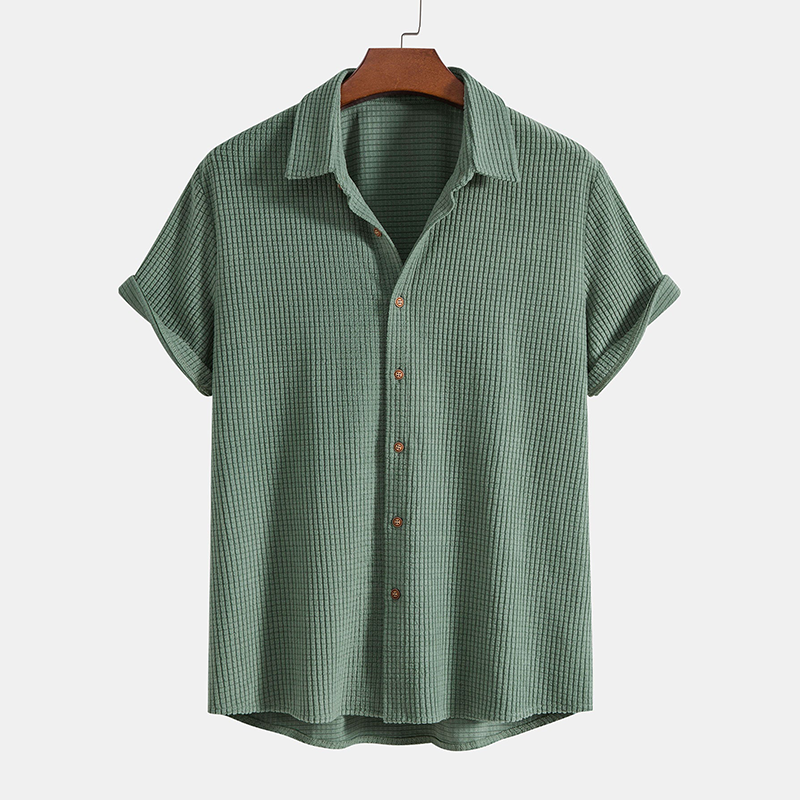 Mens Two-Piece Casual Shirt and Shorts Set