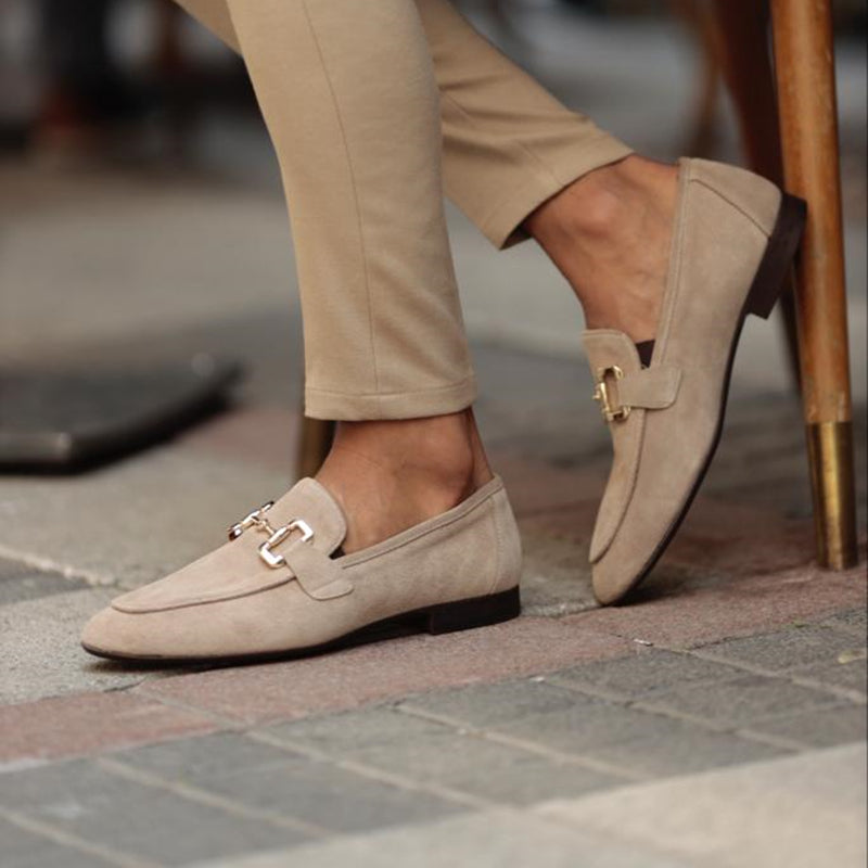 Mens Loafers Suede Upper Slip-On Cushioned Insole - BritishMode