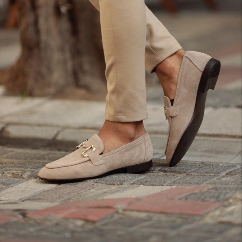 Mens Loafers Suede Upper Slip-On Cushioned Insole
