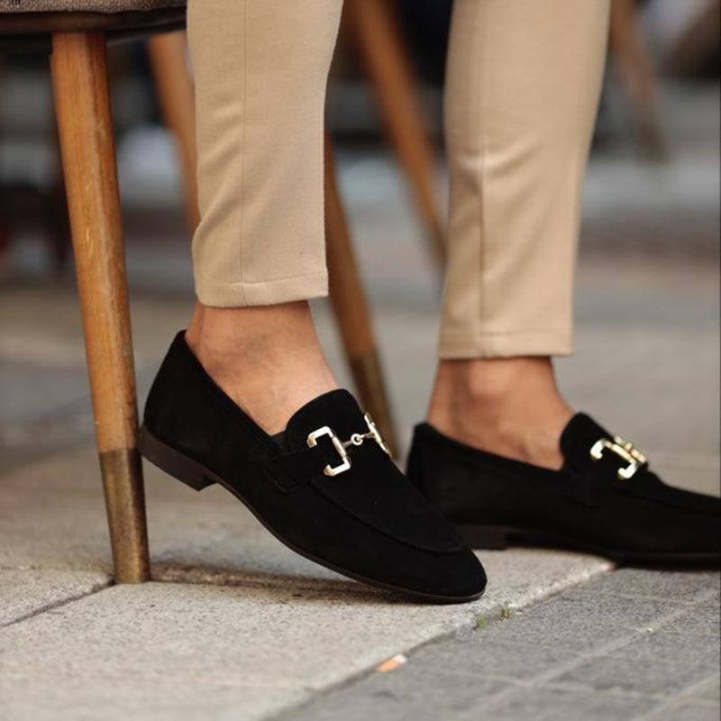 Mens Loafers Suede Upper Slip-On Cushioned Insole