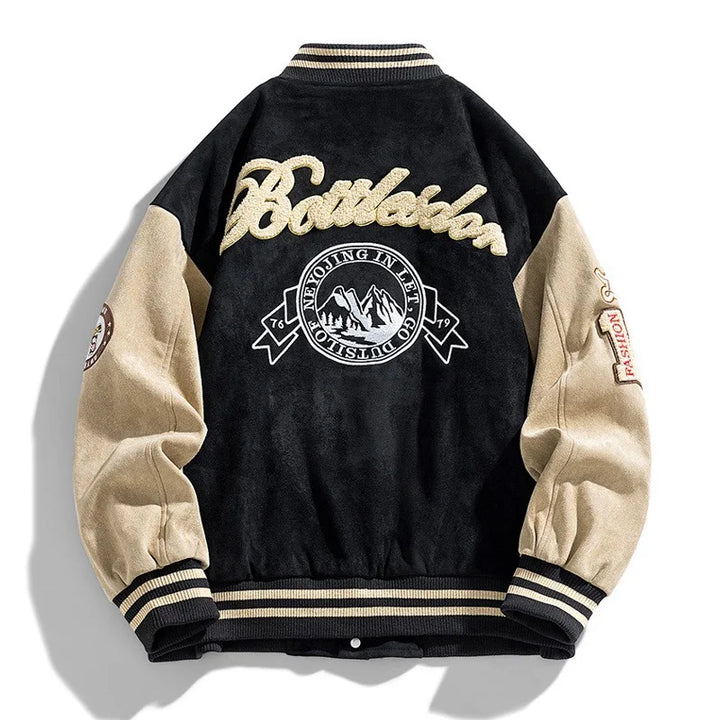 Mens Bomber Jacket Button-Up Varsity Style