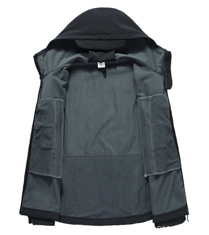 Mens Softshell Jacket Hooded Lightweight Waterproof