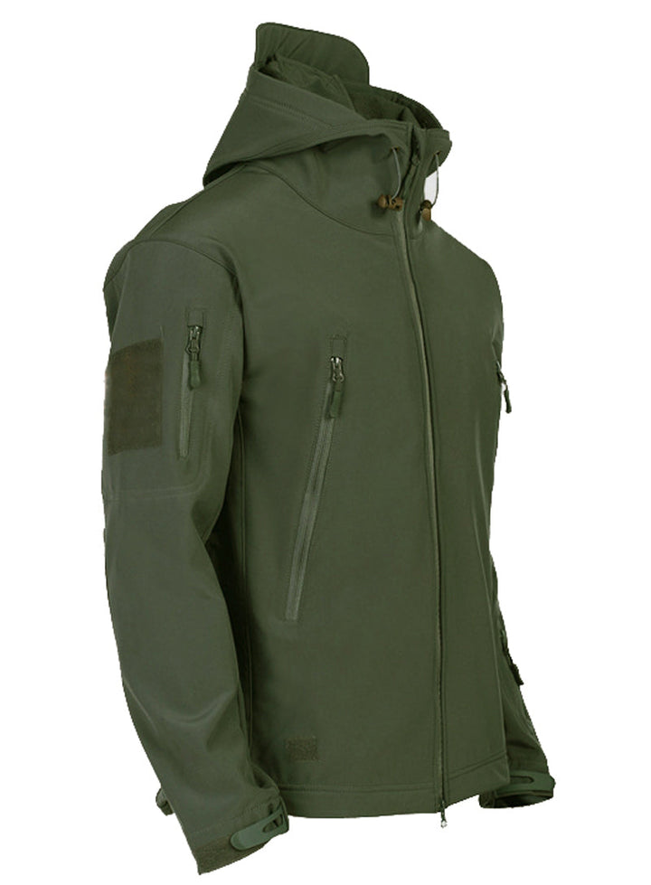 Mens Softshell Jacket Hooded Lightweight Waterproof