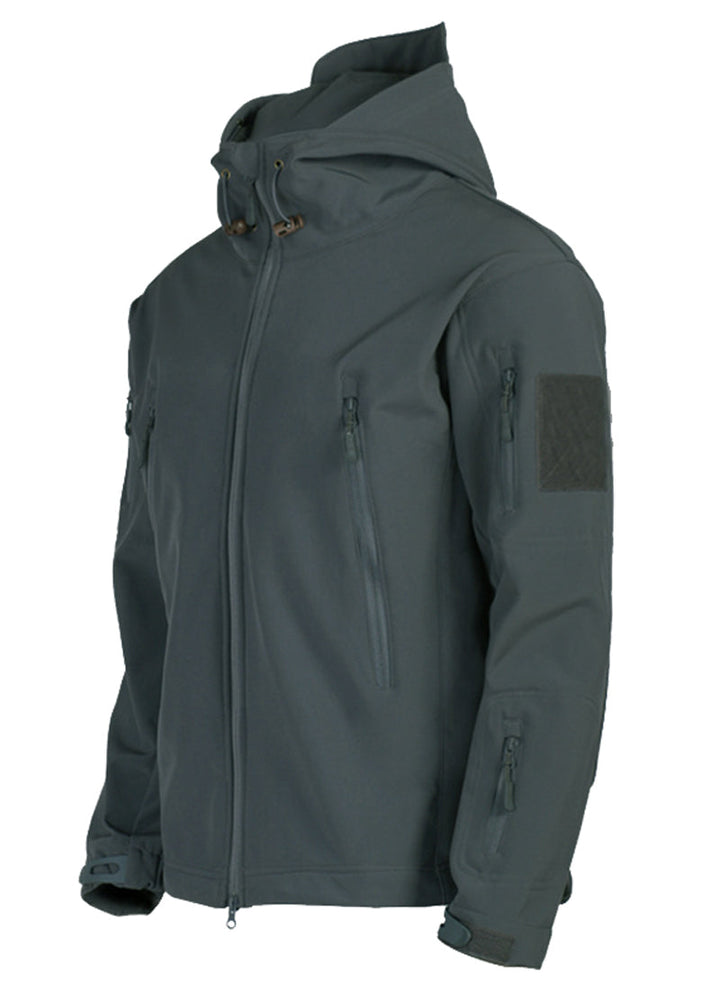 Mens Softshell Jacket Hooded Lightweight Waterproof